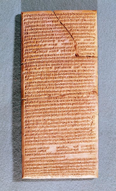Tablet met betrekking tot de rituele offers in de Tempel van Anu in Uruk (Warka) kopie van een oude tekst uit de 3e-1e eeuw v.Chr. door Mesopotamian